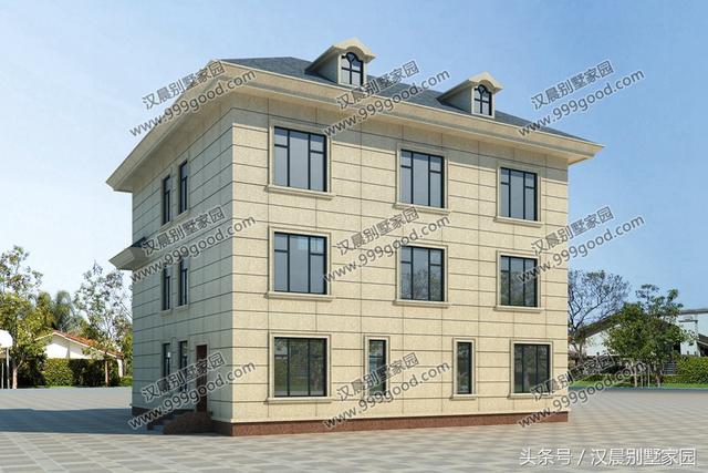 2款造價(jià)40萬左右的三層農(nóng)村小別墅設(shè)計(jì)圖，造型豐富整體和諧，有無車庫都漂亮！