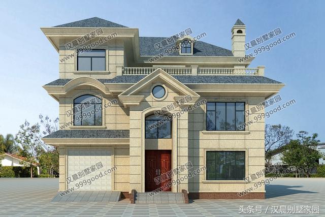 2款造價(jià)40萬左右的三層農(nóng)村小別墅設(shè)計(jì)圖，造型豐富整體和諧，有無車庫都漂亮！