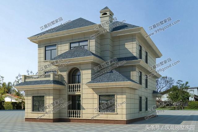 2款造價(jià)40萬左右的三層農(nóng)村小別墅設(shè)計(jì)圖，造型豐富整體和諧，有無車庫都漂亮！