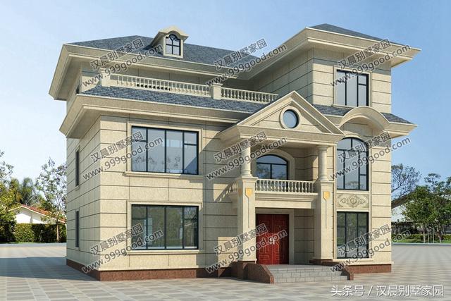 2款造價(jià)40萬左右的三層農(nóng)村小別墅設(shè)計(jì)圖，造型豐富整體和諧，有無車庫都漂亮！