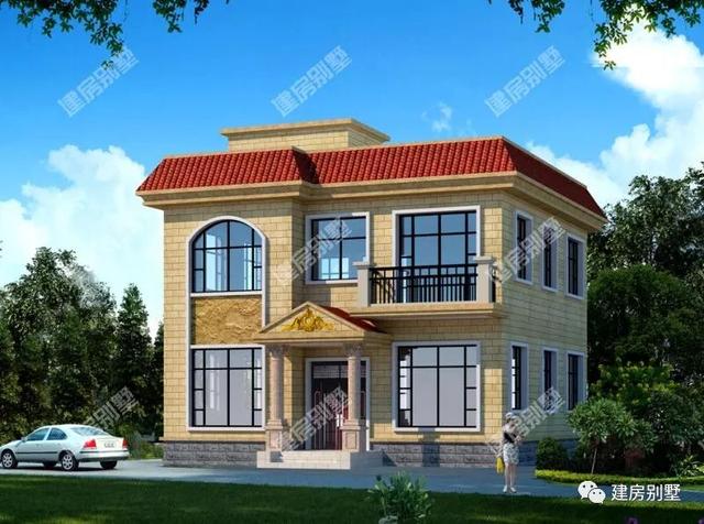 平屋頂建造的兩棟二層別墅圖，第一棟主體造價(jià)20萬，第二棟為新中式風(fēng)格