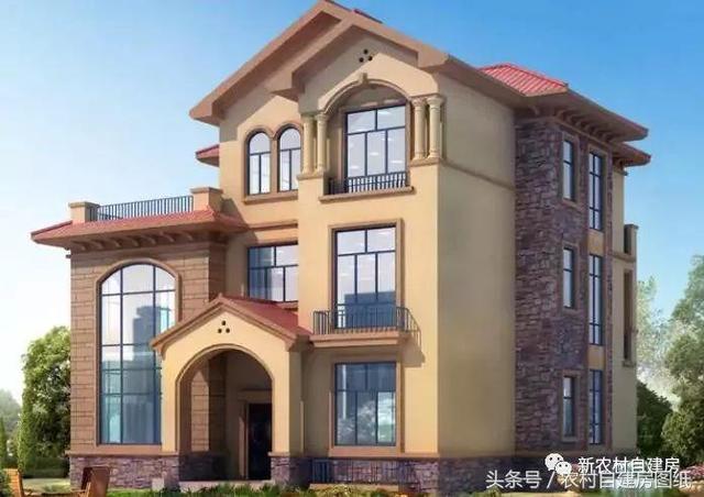 450平的復(fù)式三層豪華別墅設(shè)計(jì)圖，落地窗+大露臺(tái)，建套好房子能住一百年