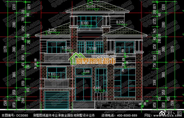 錯層歐式框架結構四層別墅設計效果圖及施工圖