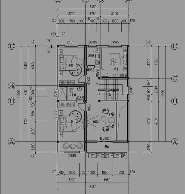 三層半新型農(nóng)村小樓房,面積不大，卻很符合農(nóng)村情況。