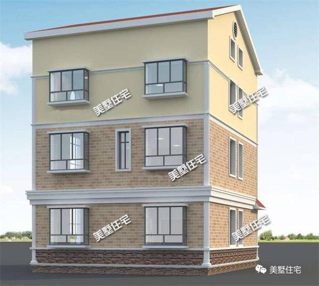 一款歐式風(fēng)格的四層別墅設(shè)計圖，開間9X10米，精致的外觀，價格最低只要30萬