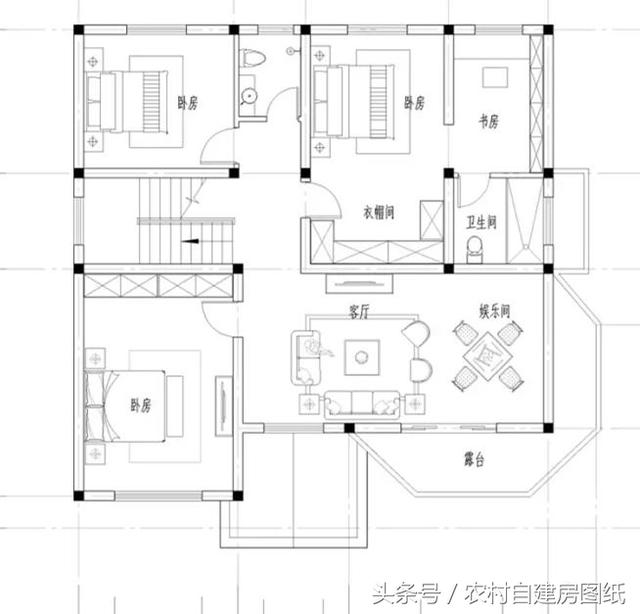 3款二層農(nóng)村小別墅設(shè)計(jì)圖，帶露臺(tái)堂屋臥室多，你更喜歡哪款