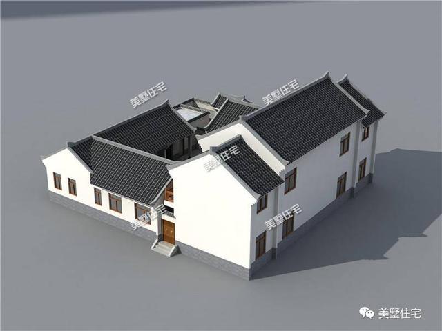 三款中式農(nóng)村別墅圖，青磚黛瓦，如詩(shī)如畫(huà)，透露著不一樣的美