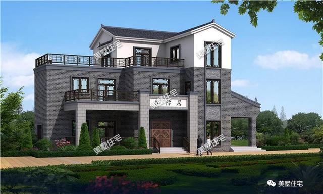 三款中式農(nóng)村別墅圖，青磚黛瓦，如詩(shī)如畫(huà)，透露著不一樣的美