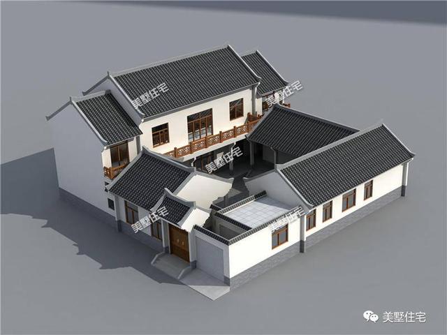 三款中式農(nóng)村別墅圖，青磚黛瓦，如詩(shī)如畫(huà)，透露著不一樣的美