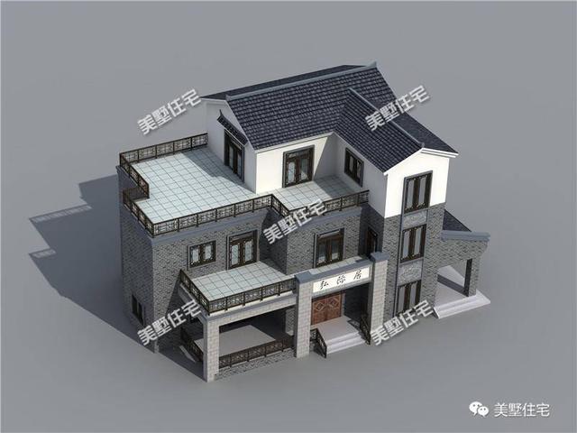 三款中式農(nóng)村別墅圖，青磚黛瓦，如詩(shī)如畫(huà)，透露著不一樣的美