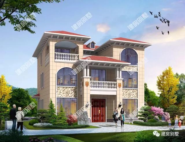 4棟建在農(nóng)村的三層歐式別墅圖，豪華大氣的外觀，建哪一棟都是令人生羨的