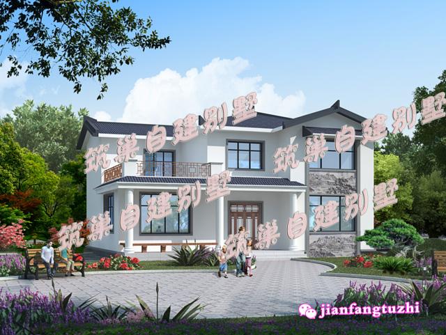 30萬180平米新中式中國風農(nóng)村別墅設(shè)計圖，水墨丹青青磚青瓦詩情畫意！