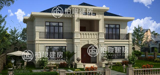 16.9X15.5m農(nóng)村二層簡(jiǎn)歐別墅圖，磚混結(jié)構(gòu)，造價(jià)每戶(hù)二十五萬(wàn)