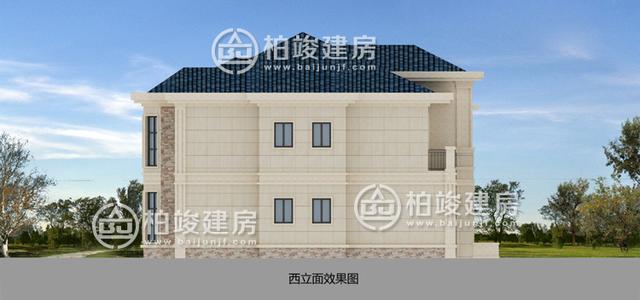 16.9X15.5m農(nóng)村二層簡(jiǎn)歐別墅圖，磚混結(jié)構(gòu)，造價(jià)每戶(hù)二十五萬(wàn)