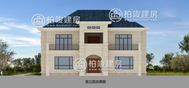 16.9X15.5m農(nóng)村二層簡(jiǎn)歐別墅圖，磚混結(jié)構(gòu)，造價(jià)每戶(hù)二十五萬(wàn)