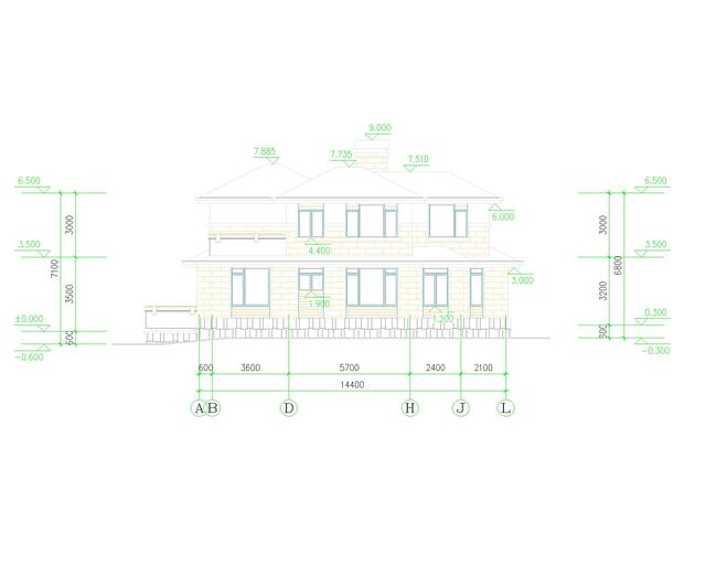 12.9*14.4二層農(nóng)村別墅圖，傳統(tǒng)設計風格與現(xiàn)代設計風格相結合，讓人過目不忘！