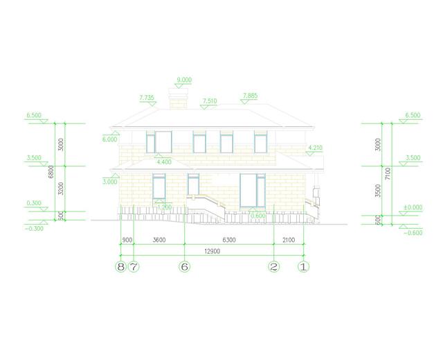 12.9*14.4二層農(nóng)村別墅圖，傳統(tǒng)設計風格與現(xiàn)代設計風格相結合，讓人過目不忘！