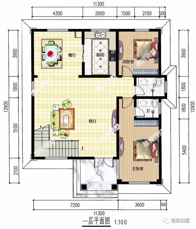 3棟面寬11.3米的農村別墅圖，歐式別墅的經典之作，不易過時