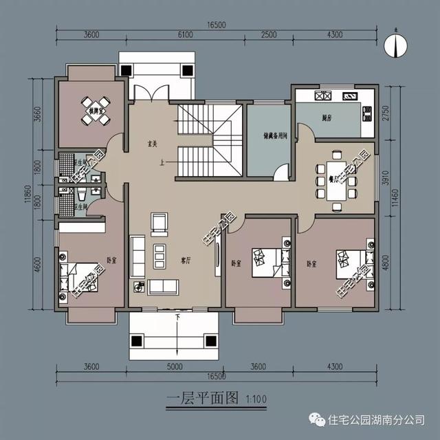 二層農村別墅設計圖，11×16米帶飄窗露臺，美得不像話
