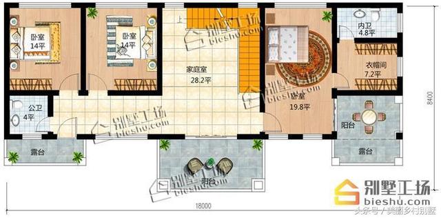 農(nóng)村三層別墅設(shè)計(jì)圖，宅基地大開間，28萬帶車庫造價(jià)低