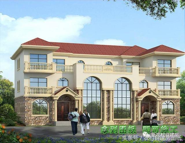 4款雙拼農(nóng)村建房別墅設(shè)計圖，戶型選的好，兄弟和睦父母也高興