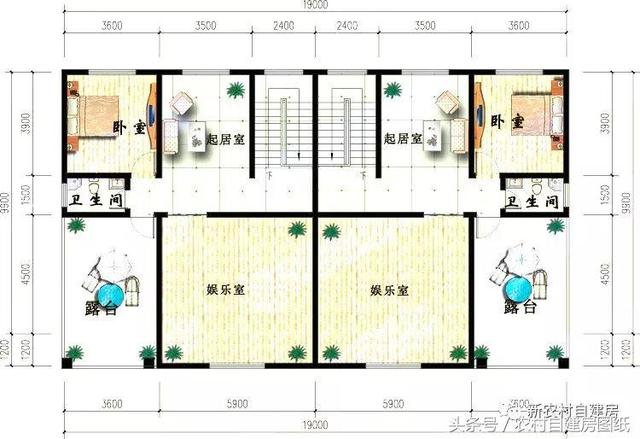 4款雙拼農(nóng)村建房別墅設(shè)計圖，戶型選的好，兄弟和睦父母也高興