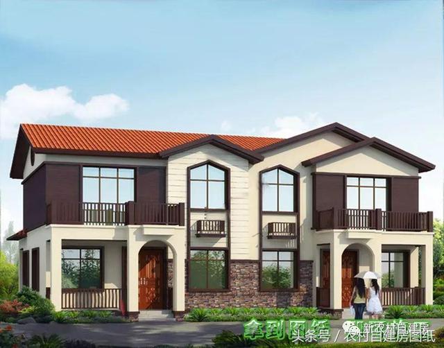 4款雙拼農(nóng)村建房別墅設(shè)計圖，戶型選的好，兄弟和睦父母也高興