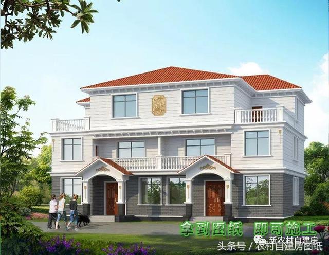 4款雙拼農(nóng)村建房別墅設(shè)計圖，戶型選的好，兄弟和睦父母也高興