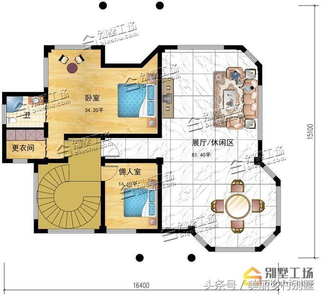 農(nóng)村四層別墅設(shè)計(jì)圖，框架結(jié)構(gòu)帶旋轉(zhuǎn)樓梯，造價(jià)60萬左右
