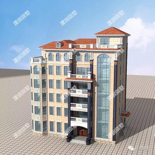 6層豪華別墅設(shè)計(jì)圖，外墻干掛石材幾十萬(wàn)，美觀氣派，保證讓你風(fēng)風(fēng)光光