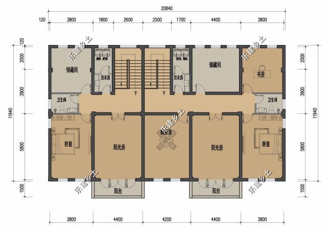三層21X14米新中式雙拼別墅設(shè)計(jì)圖，設(shè)計(jì)完成度高，整體性強(qiáng)