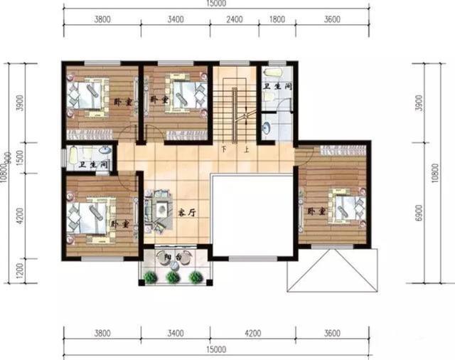 三層自建房設(shè)計(jì)施工圖，帶車庫(kù)，大露臺(tái)，造型簡(jiǎn)單，拿圖就可以建了