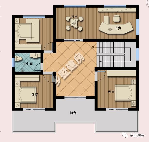 中式三層別墅設(shè)計(jì)圖還設(shè)有茶室，能建起這樣的別墅也著實(shí)挺拉風(fēng)