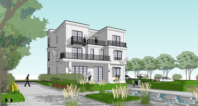 三層現(xiàn)代風(fēng)格別墅設(shè)計圖，純白陶板立面，簡潔利落，既美觀又實用！