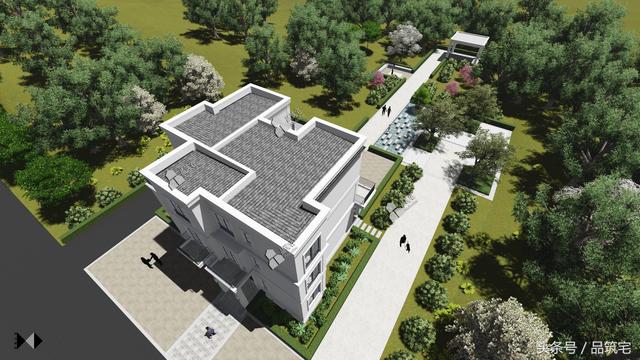 三層現(xiàn)代風(fēng)格別墅設(shè)計圖，純白陶板立面，簡潔利落，既美觀又實用！