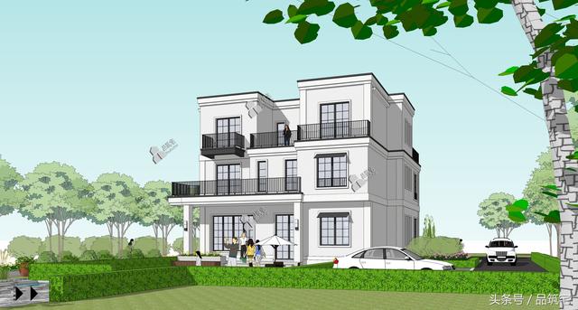 三層現(xiàn)代風(fēng)格別墅設(shè)計圖，純白陶板立面，簡潔利落，既美觀又實用！