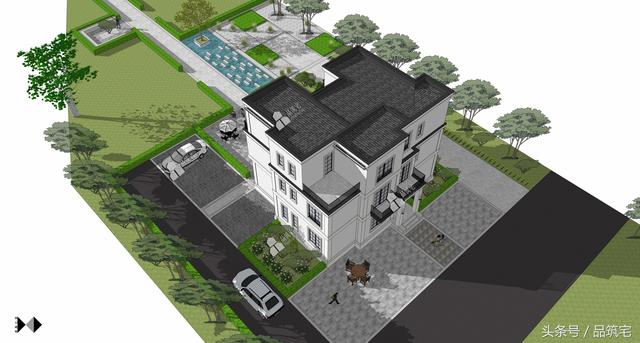 三層現(xiàn)代風(fēng)格別墅設(shè)計圖，純白陶板立面，簡潔利落，既美觀又實用！