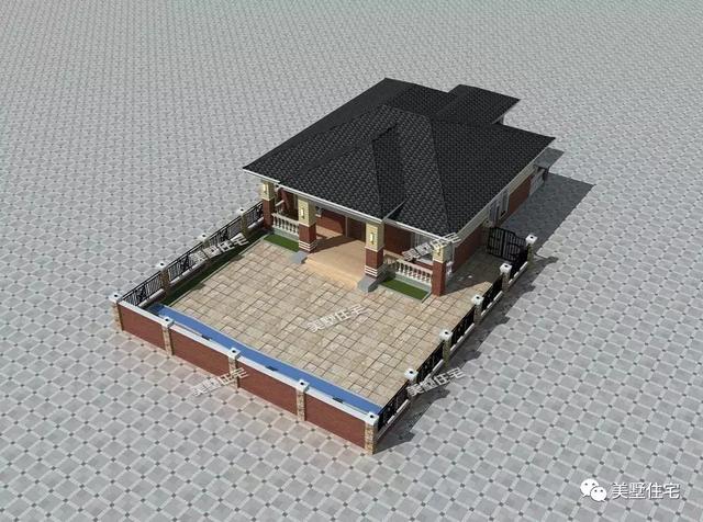 帶庭院一層鄉(xiāng)村美墅設計圖，造價10多萬，建成不輸百萬效果