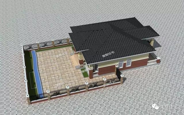 帶庭院一層鄉(xiāng)村美墅設計圖，造價10多萬，建成不輸百萬效果