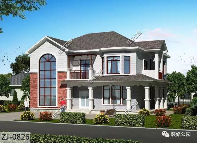 精致二層別墅+挑空客廳設計圖，這樣的農村別墅，不蓋一棟實在太可惜了