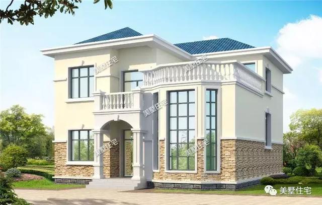 這棟10二層小別墅設計圖，不僅造價低外觀也十分漂亮