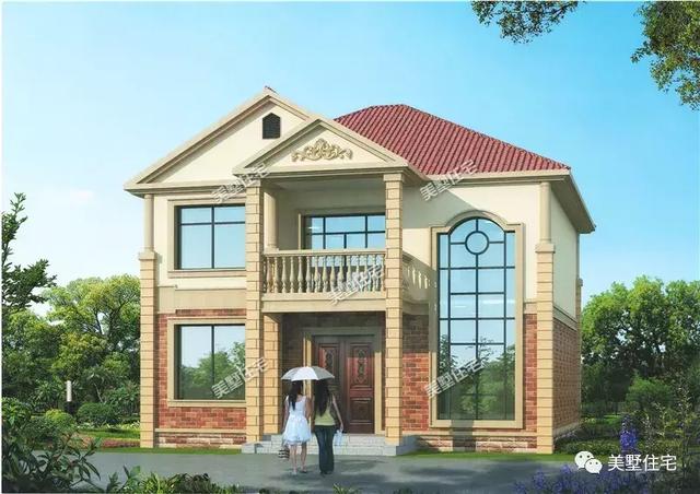 這棟10二層小別墅設計圖，不僅造價低外觀也十分漂亮