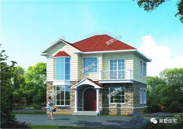 這棟10二層小別墅設計圖，不僅造價低外觀也十分漂亮