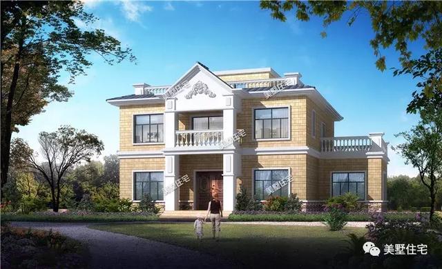 這棟10二層小別墅設計圖，不僅造價低外觀也十分漂亮