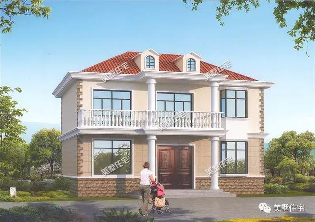 這棟10二層小別墅設計圖，不僅造價低外觀也十分漂亮