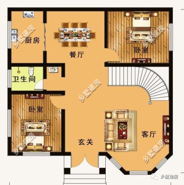 18萬(wàn)就可以搞定的農(nóng)村自建別墅，超值的二層別墅設(shè)計(jì)圖