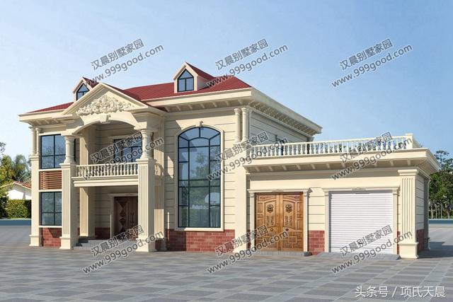 自建19.4米x11米農村兩層別墅設計圖，車庫+露臺+烤火間，盡享舒適生活