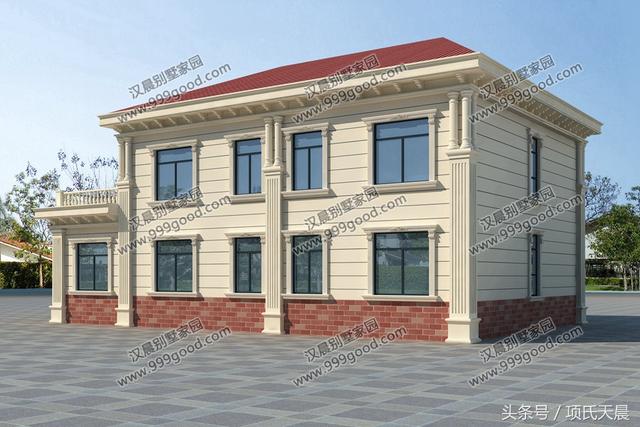 自建19.4米x11米農村兩層別墅設計圖，車庫+露臺+烤火間，盡享舒適生活