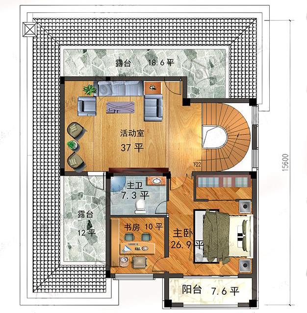 造價60萬12×17米框架結(jié)構(gòu)三層帶挑空客廳別墅設(shè)計圖，這款設(shè)計頗具特色