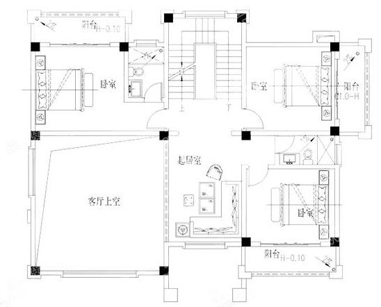 三層農(nóng)村別墅戶型設(shè)計圖，帶涼亭+車庫+挑空客廳，很有特色的一款設(shè)計